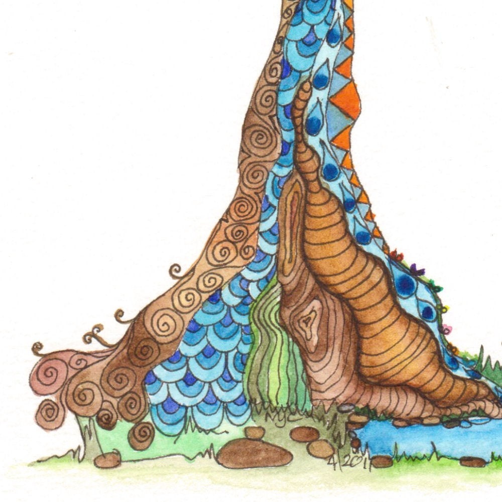 Original watercolour painting, Tree of Life 12, by melanie j cook