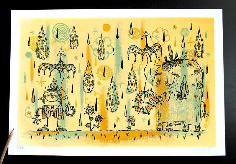 Happy Rain 11" x 8.5"