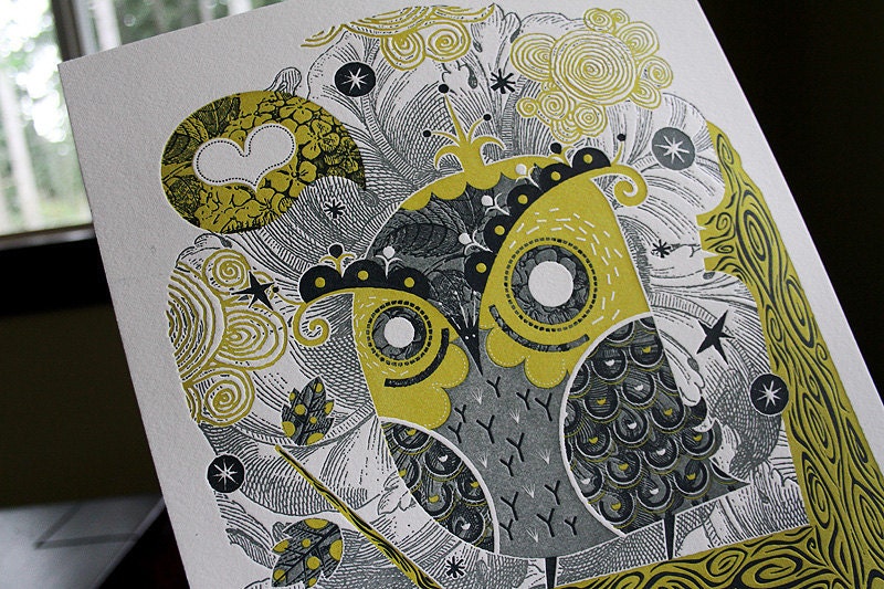 Enamored Owl / Letterpress Limited Edition