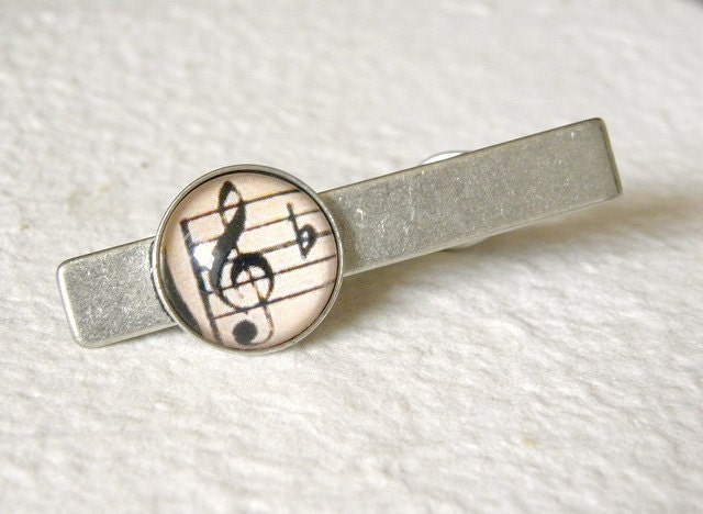 Symphony Music Note Unisex or Men's Tie clip THE ORIGINAL of this design - Great gift for Valentine's day father's day