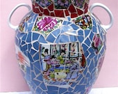Antique Chinese Ginger Jar Pique Assiette Mosaic Vase