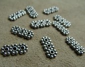 Tibetan Silver 3 Hole Spacers, 10 Pieces, 13X5mm