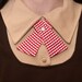 Womens Neck Tie - Red & White Scalloped Print