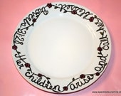 Proverbs 31 Woman Scripture Verse Plate Hand Painted Porcelain 12 inch Platter