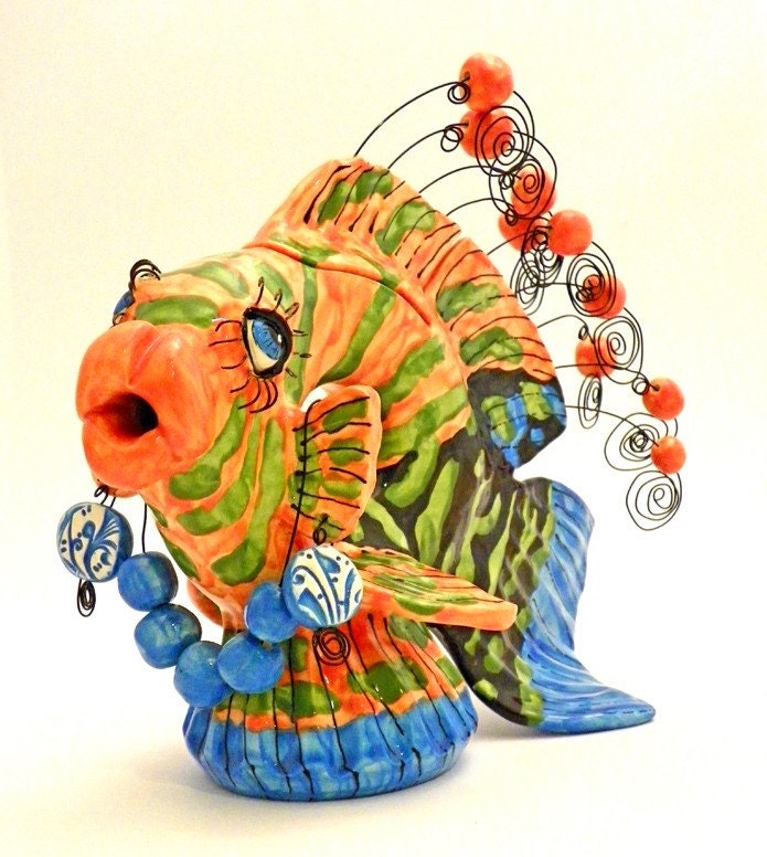 Ceramic Fish Teapot The Contessa Made to Order
