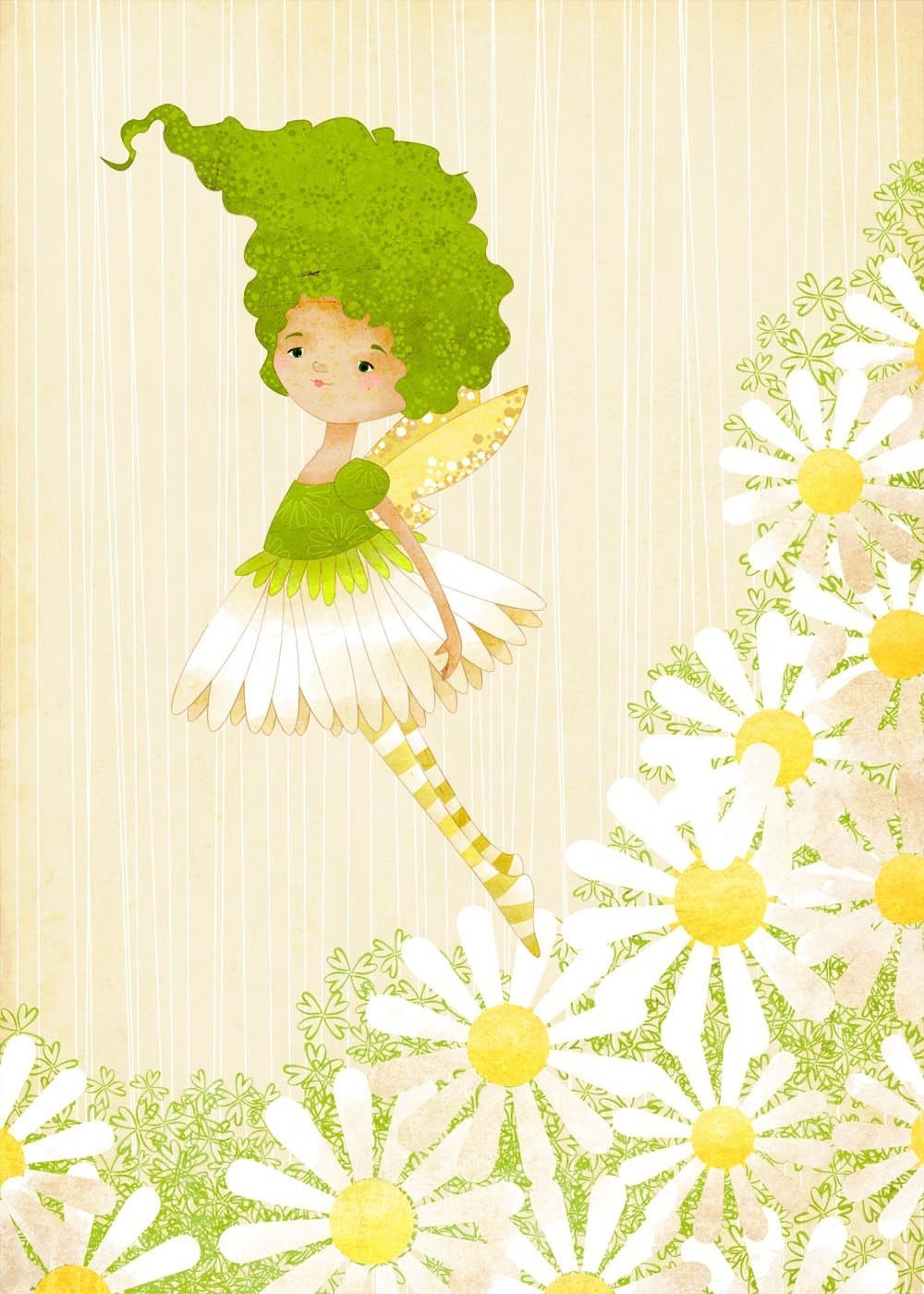 Children's Fairy Wall Art - Daisy Garden Fairy Art Print - Nursery art prints, baby nursery,  nursery wall art, kids art
