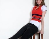 Vintage 1970s Kitschy Orange Tulips Vest