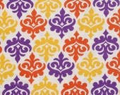CLEARANCE  - 1 Yard - Feedsack Melody by Gloria Leonard Hall - Crest in Yellow - Purple - Orange