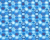 CLEARANCE - Half yard of Jay McCarroll - Woodland Wonderland - Afghan Hexagon in blue
