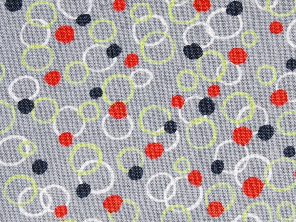 SALE - 1 Yard - Garden Fresh by Gail Kessler for Andover Fabrics - Circles in Grey