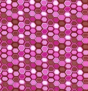 SALE 1 yard of Jay McCarroll - Woodland Wonderland - Afghan Hexagon in pink