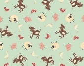 SALE - Half yard of Riley Blake  Farm Fresh - Farm Animals in Teal