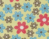 CLEARANCE  1 Yard of Cotton Candy - Floral in Lime by Clothworks