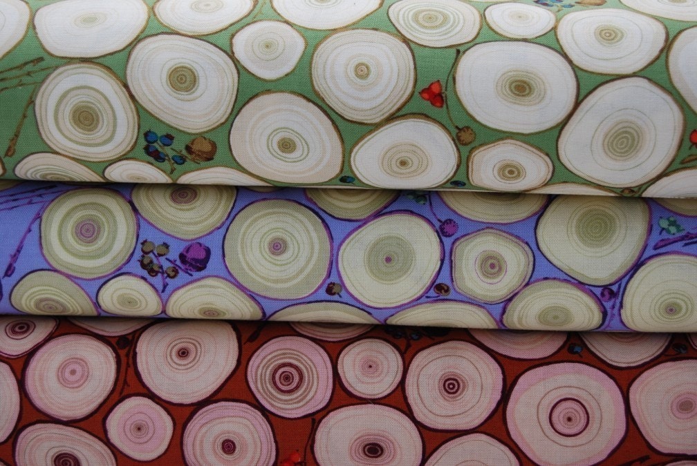 Fat quarter bundle of 3 - Tree Rings by Martha Negley