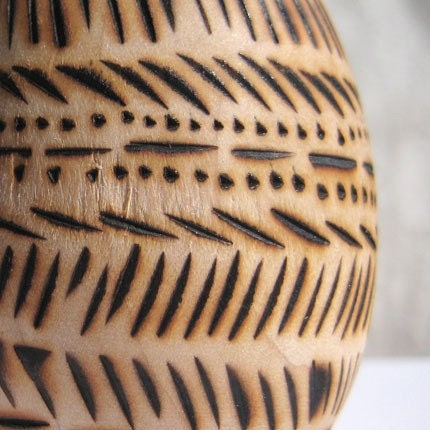 Wood burned Hen Egg