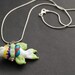 Natalia the Fish Lampwork on a Interchangeable Pendant and Sterling Silver Necklace by Melissa Vess Glass Art - SRA