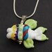 Natalia the Fish Lampwork on a Interchangeable Pendant and Sterling Silver Necklace by Melissa Vess Glass Art - SRA