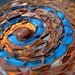 Blue Path Spiral Mandala on Slate