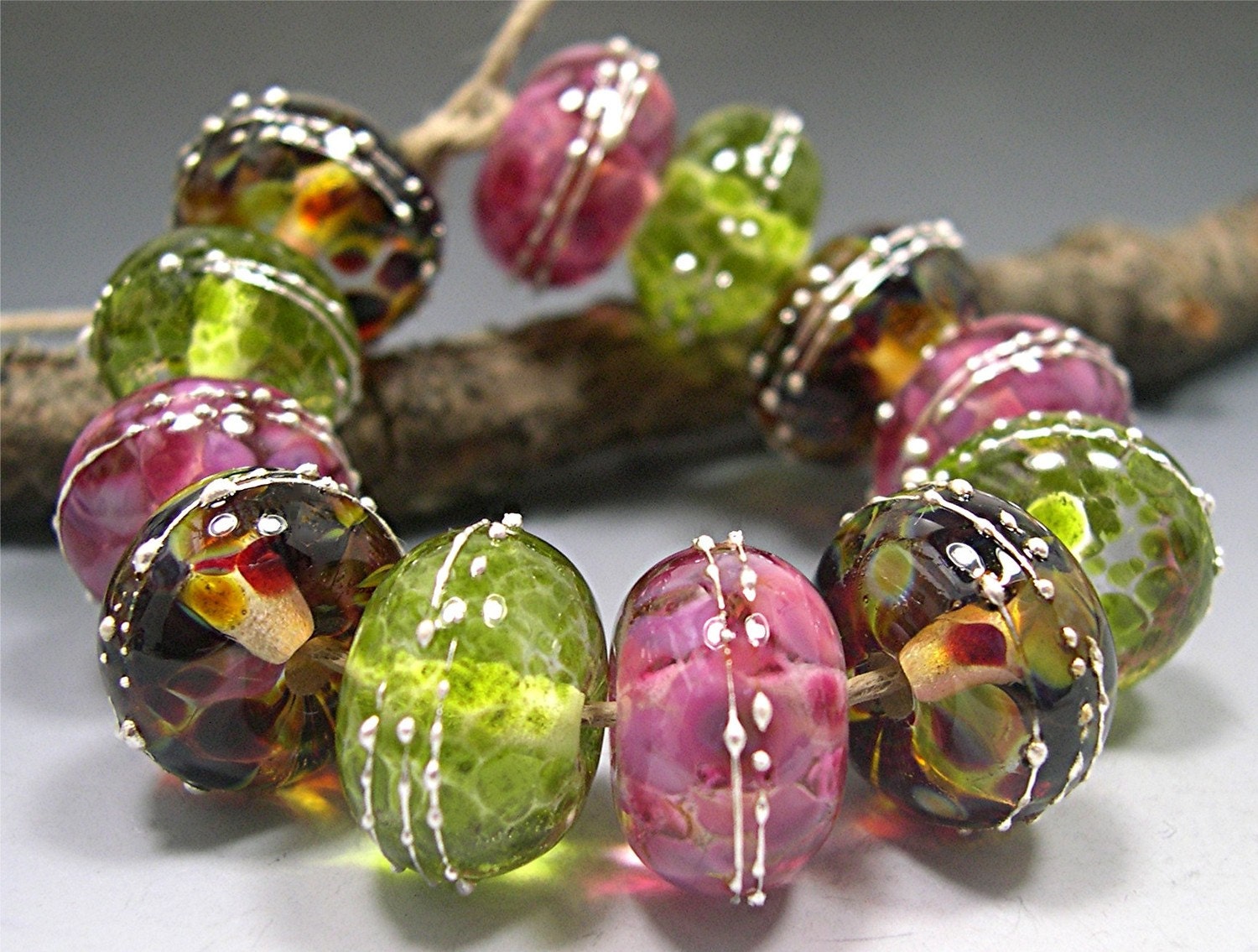 Lampwork Beads by Donna Millard ROSEWOOD