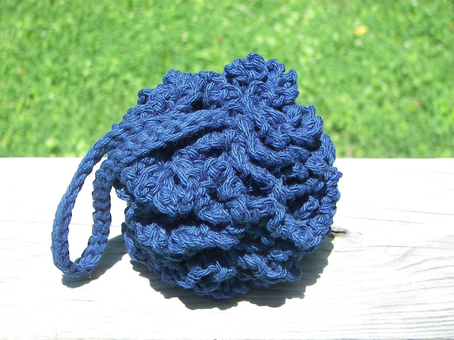 Cotton Shower Puff - Navy Blue