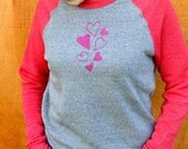 Hearts Afloat Raglan Unisex Fleece Pullover Sweatshirt
