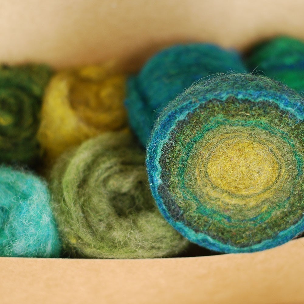 Felt Geode Needlefelting Kit - Forest Colorway
