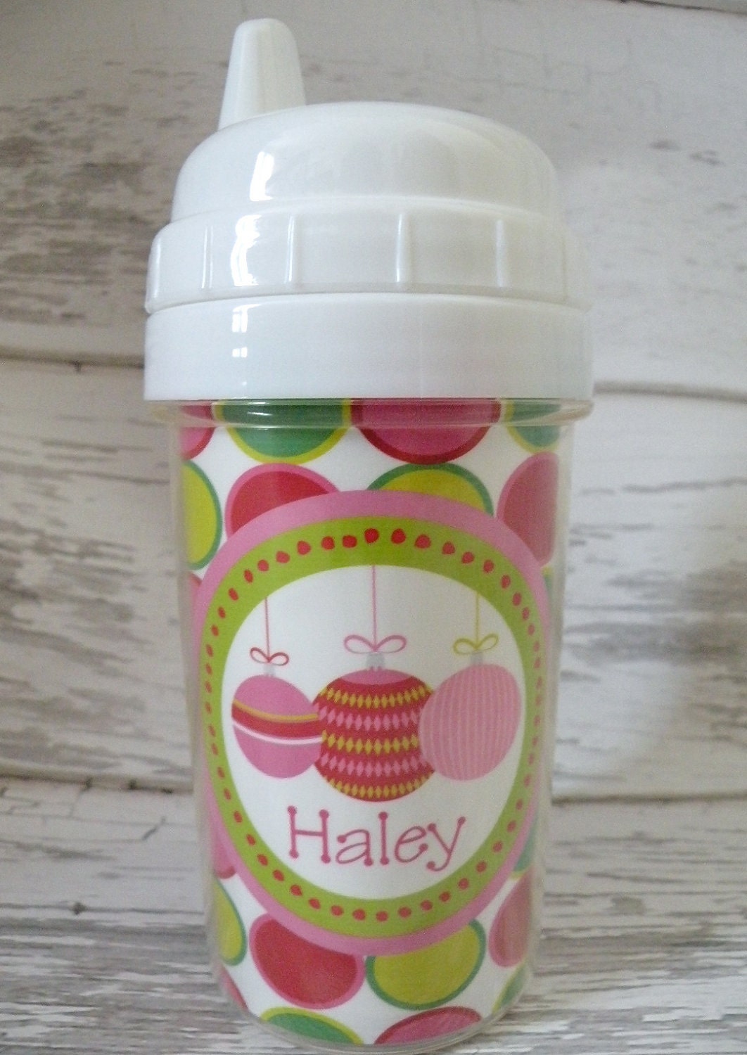 Personalized Toddler Spill Proof Sippy Cup - Christmas