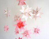 Baby Nursery Crib Mobile Origami Stars -'Ursa Minor' Soft Pinks