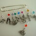 Hand Made Wizard of Oz Stitch Markers Shawl Pin Scarf Pin Dorothy Toto Wizard