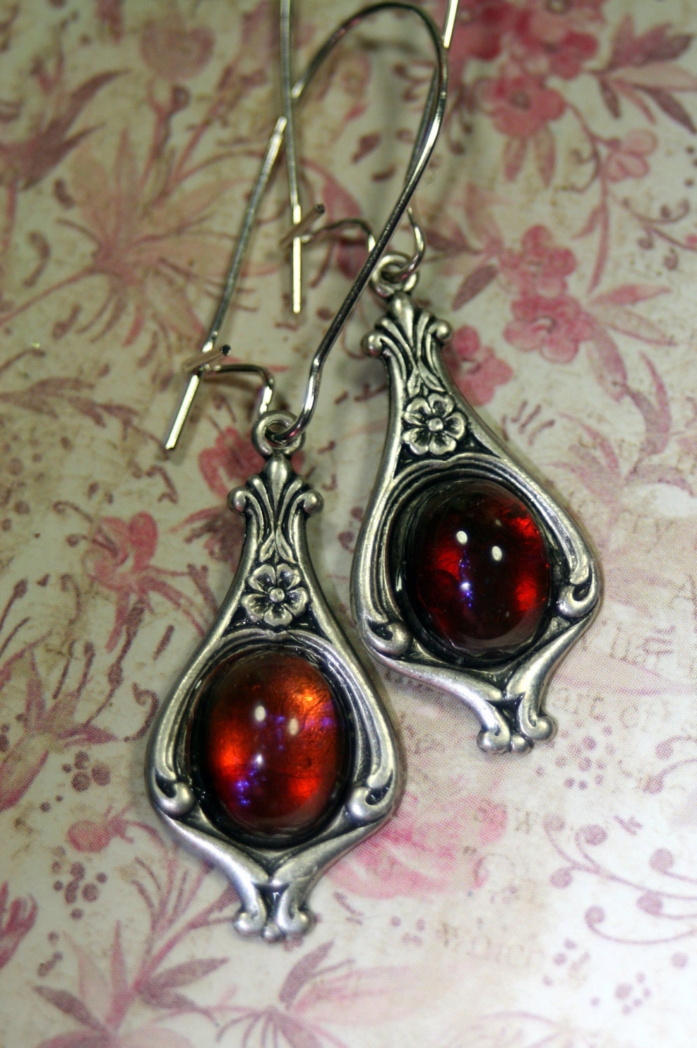 Shadow Dragons Breath in Silver Dangle Earrings Shipping Slain