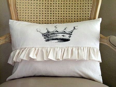 tea Stained Crown Ruffle Shabby Chic 12x16 Pillow Case Buy Any Two Get One For Free