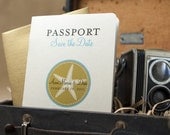 Passport Save the Date (Aqua and Gold Starfish) - Design Fee