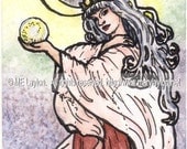 Fantasy Art ACEO original The Seer art by Mary Layton