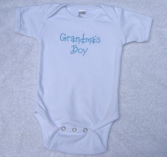 Personalized Monogrammed Onesie Grandma's Boy or by Carabellas