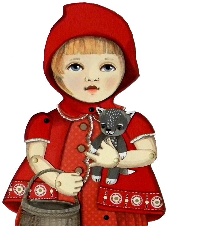 Little Red Ridinghood-- DIY Articulated Paper Doll Set - cartbeforethehorse