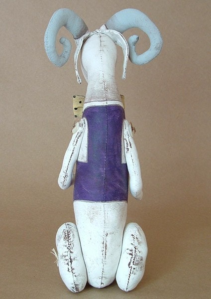 Gerard the Goat-- Original Contemporary Folk Art Doll-- Made to order within a week