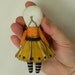 Halloween Skeleton Day of the Dead Ornament Doll-- Original Contemporary Folk Art-- MADE TO ORDER (last one)