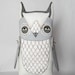White Owl-- Contemporary Folk Art Doll Sculpture-- Hand Painted Original- Made to Order within a Week