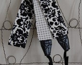 Camera Strap- Damask and Dot Reversible NEW PATTERN
