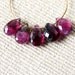 WATERMELON TOURMALINE Faceted Briolette Pear Beads - 7-8mm - Set of 5 Beads