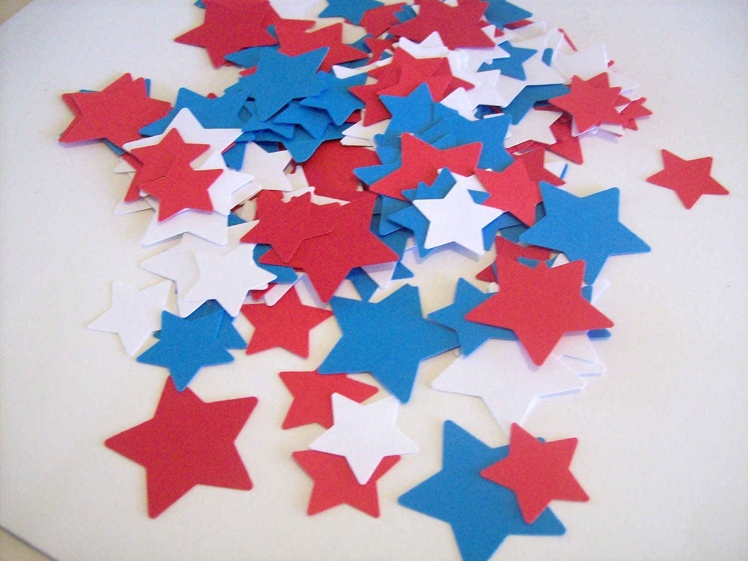 Red white and blue Stars confetti by PrairieDogPaperCo on Etsy
