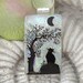 Fused Dichroic Glass Jewelry, Cat Pendant, Fused Dichroic Glass Pendant, Fused Glass, Waiting For the Full Moon 112511p101