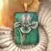 Sage Green Iris - Dichroic Fused Glass Jewelry - Fused Glass Necklace - Dichroic Fused Glass Pendant & Necklace 010212p116
