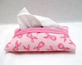 Tissue Holder Breast Cancer Pink Support Ribbon Tissue Cozy
