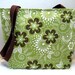 Floral Purse Tote Large Brown Olive Green Inside Pockets