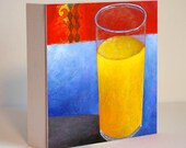 Orange Juice Painting - Orange Juice Still Life - Wood Block Print - Canvas Print