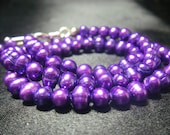 Gorgeous Purple Pearl Silver Necklace