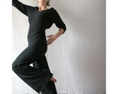 womens lounge pants in french terry with fold over waist - made to order