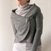 womens wrap sweater in boiled wool with kilt pin closure - black color - size small - ready to ship - free shipping