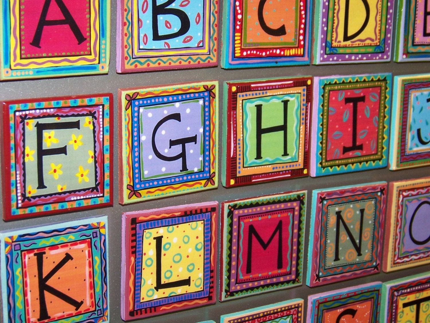 Amazing Alphabet Magnets - Wooden Magnets in Rainbow Colors